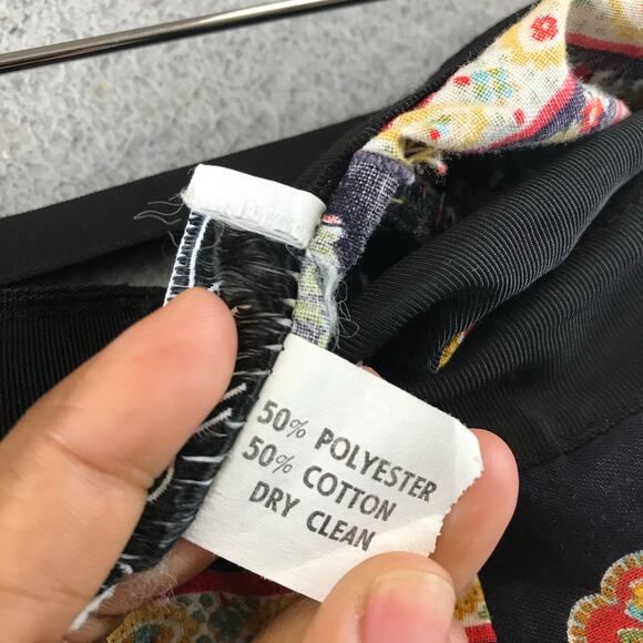 Vintage 70s Mr. Hank Patchwork Mixed Fabric Long Skirt wrap - Picture 9 of 10